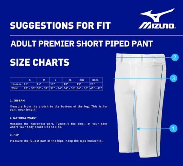 Mizuno Premier Short Piped Pantalón Beisbol / Softbol WR - Imagen 4